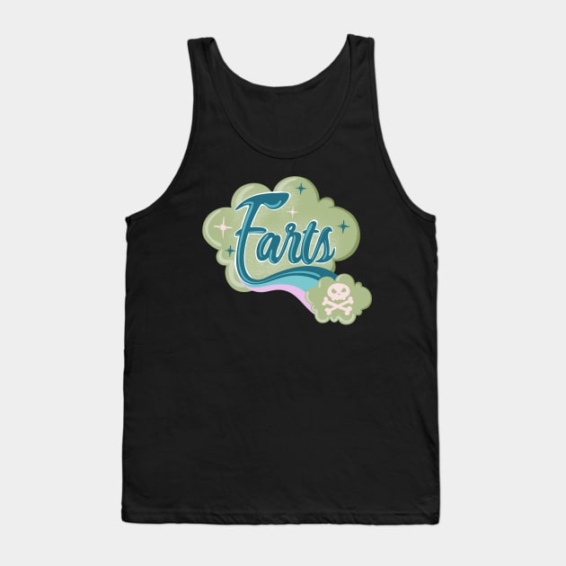 Farts Green Poison Cloud Kawaii Skull and Crossbones Tank Top by xenotransplant